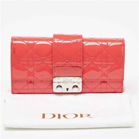 miss dior promenade woc|DIOR Orange Cannage Patent Leather Miss Promenade Wallet.